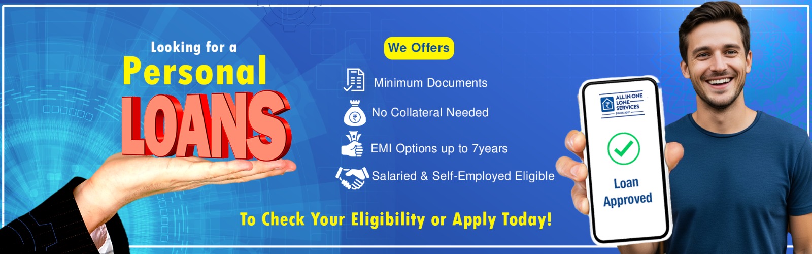 Happy couple reviewing finances at home with laptop